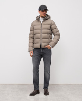 Herno Бежевий стьобаний пуховик з логотипом PI001181U12456Z