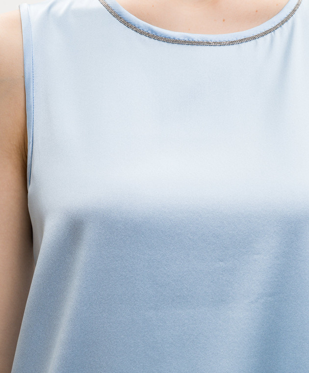 Peserico Голубой топ из шелка A08893D02372 изображение 4