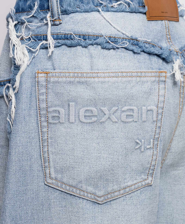 Alexander Wang Голубые джинсы-бананы с эффектом изнанки 4DC3264132 изображение 5
