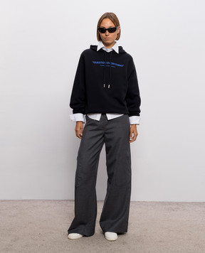 Off-White Серые брюки карго из шерсти 2FH00666B