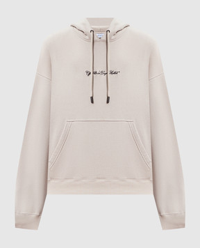 Off-White Бежевые худи с вышивкой 44MBB085S26F004