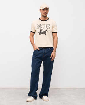 Valentino Бежева футболка з принтом 8V3MG17DBC5