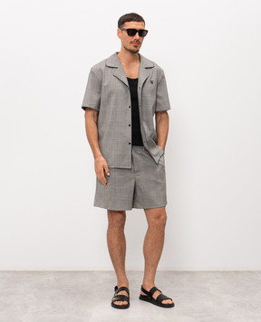 Balmain Сірі шорти з вовни у віндзорську клітинку GH1PA145WD37