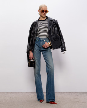 Saint Laurent Майка в смужку з вишивкою Cassandre 743660Y37KT