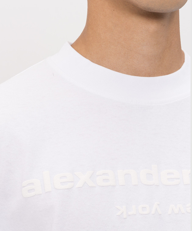 Alexander Wang Белая футболка с принтом логотипа UCC3261924m изображение 5