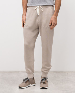 Brunello Cucinelli Серые джогеры в рубчик M29201019G