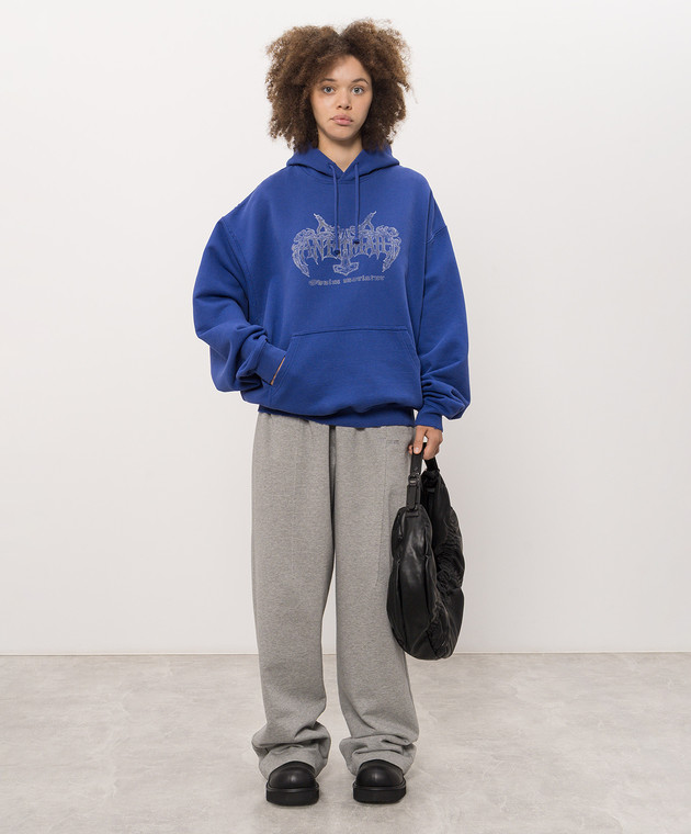 Vetements Синие худи с принтом MH27HD199BL изображение 2