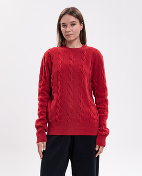Ami Paris Красный свитер из мериноса шерсти UKS880KN0189w