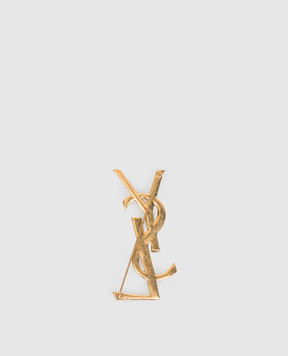 Saint Laurent Золотиста брошка CASSANDRE SNAKE 700582Y1500