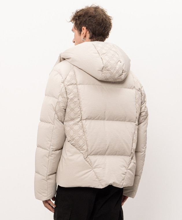 Off-White Бежевая куртка с принтом эмблемы 44MED06CF26F002 изображение 4