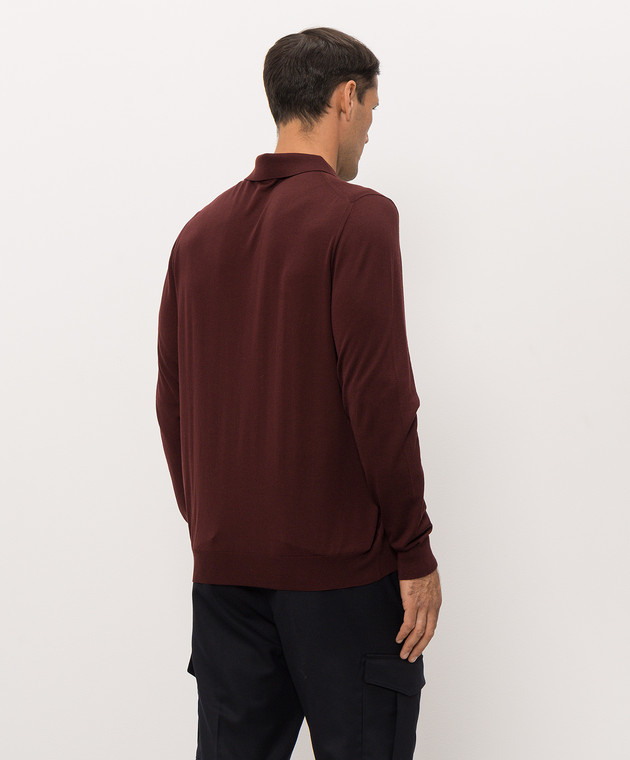 Kiton Бордове поло з вовни UMK0493 зображення 4