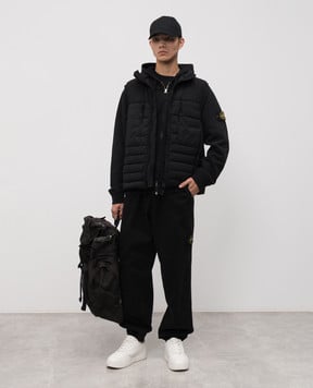Stone Island Чорний пуховий жилет з патчем логотипа K2S15G100004S0183