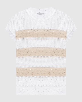 Peserico Білий в'язаний топ в смужку S99147F059110F