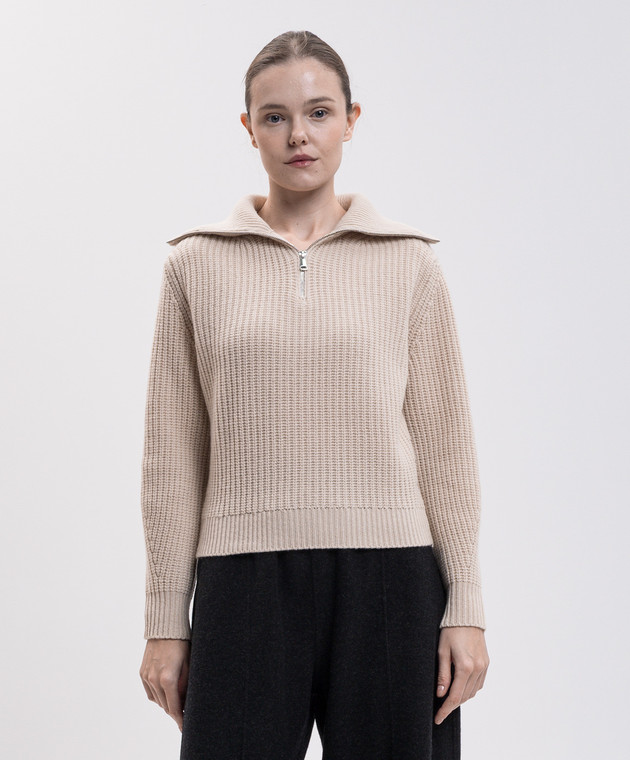 Max Mara Weekend Бежевий светр LASER з вовни WKDLASER зображення 3