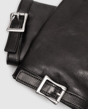 Ann Demeulemeester Черные кожаные перчатки Arly B0014384LT120