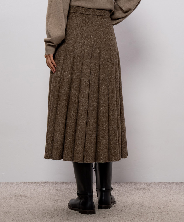 Brunello Cucinelli Коричневая юбка с шерстью MD002G4092 изображение 4