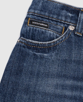 Dolce&Gabbana Дитячі сині джинси з ефектом потертості та проріхами L42F88LDD53812+