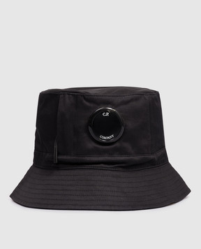 C.P. Company Дитяча чорна панама з логотипом CMX00NLOA04