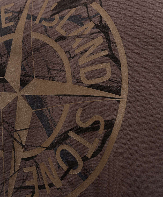 Stone Island Коричневий світшот з принтом логотипа L2S156100037S0E20 зображення 5