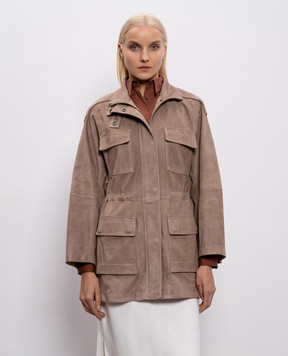 Brunello Cucinelli Коричневая замшевая куртка Couture MPCAI7853