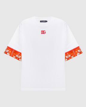 Dolce&Gabbana Белая футболка с вышивкой монограммы F8V06ZGDDT1