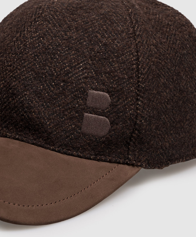 Brett Johnson Коричнева кепка з вовною та нубуком FW26CAP1LP702CAC зображення 4