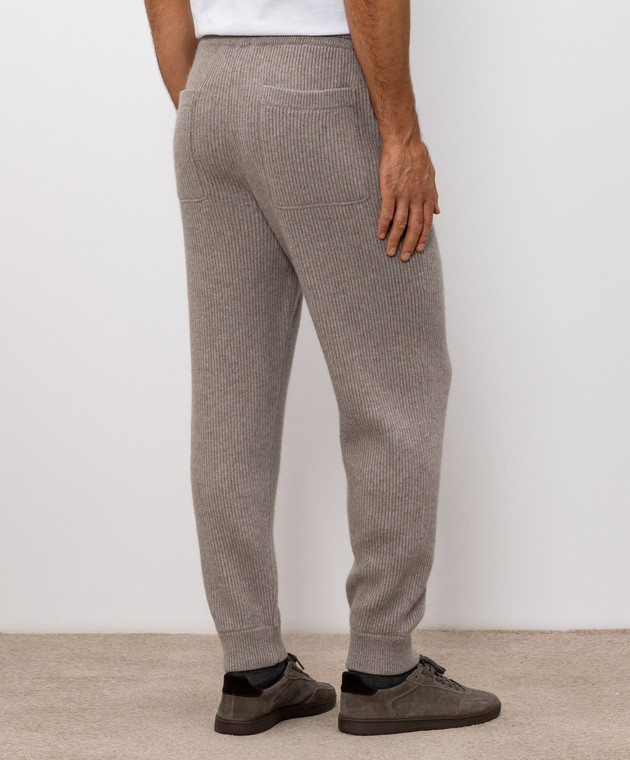 Brunello Cucinelli Бежевые джоггеры из кашемира M22704849G изображение 3