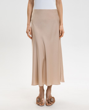 Allude Бежевая юбка миди из шелка 26284005