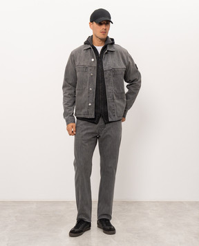 Stone Island Серый двусторонний кардиган из кашемира L2S155100067S0N21