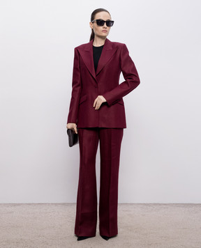 Gabriela Hearst Бордові штани Vesta із льону 2262190LI042