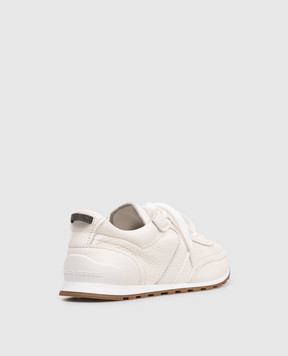 Brunello Cucinelli Шкіряні кросівки кольору айворі MZDKG3235