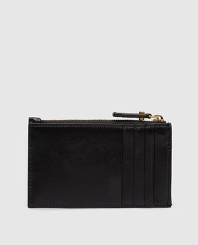 Versace Чорний шкіряний картхолдер з фактурною емблемою 10241911A17449