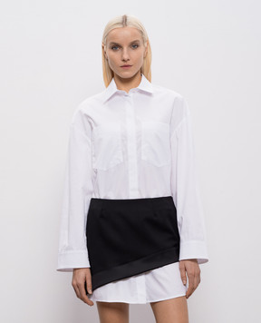 Dondup Біла сукня-сорочка з асиметричною спідницею DA493CF0200MXXX