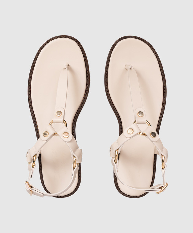 Doucal's Кожаные сандалии цвета айвори DD8870MARNUF073 изображение 4