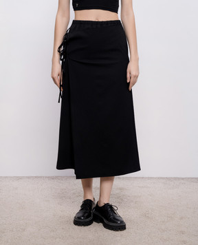 Y`S Yamamoto Чорна спідниця міді з вовни YKS40130