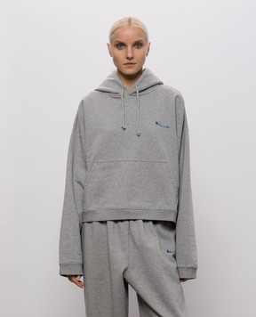 Vetements Сіре двостороннє худі з вишивкою логотипа MH27HD223G