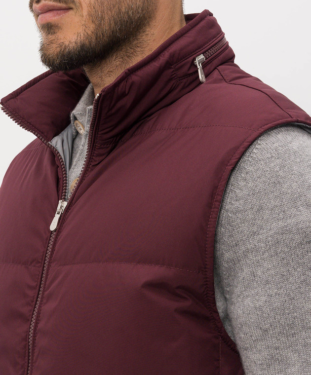 Brunello Cucinelli Бордовий пуховий жилет MV4081611 зображення 5