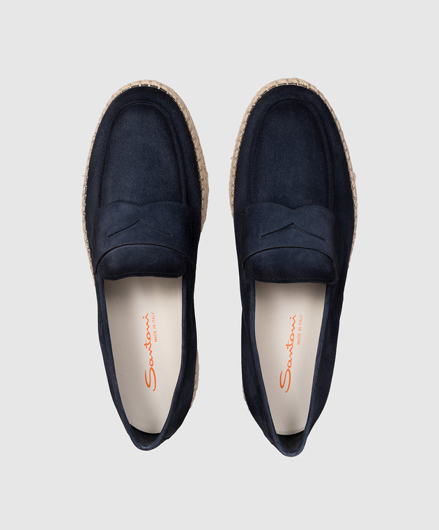 Santoni Сині замшеві еспадрильї MBCD22193PBTTSE2 зображення 4