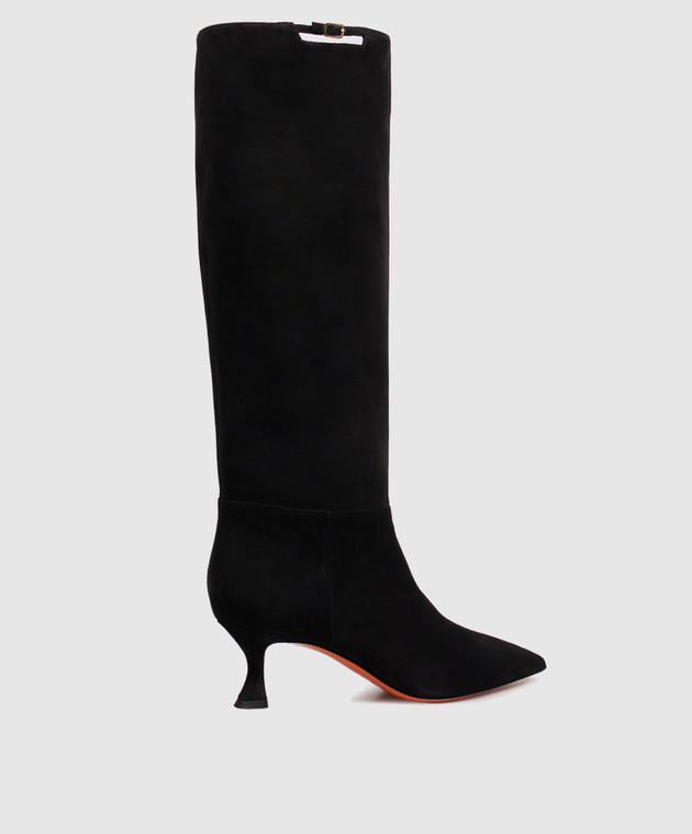 Santoni Черные замшевые сапоги WSIS72427HI2NHZW изображение 3