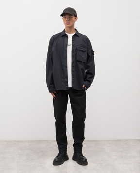 Stone Island Синя сорочка з логотипом L1S151200032S0003