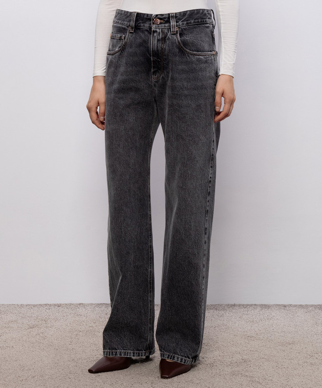 Brunello Cucinelli Серые джинсы с логотип патч MP095P5565 изображение 3