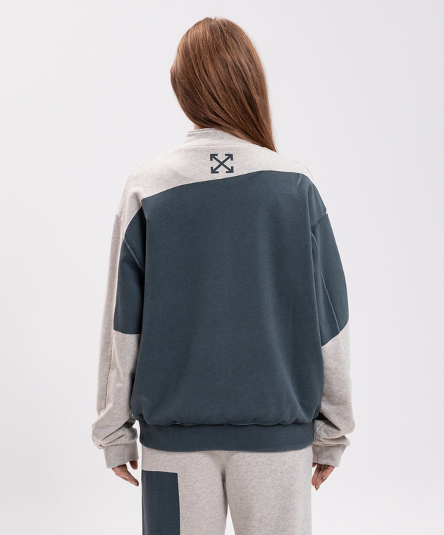 Off-White Синяя спортивная куртка с брендовым принтом 2FE00724T изображение 4