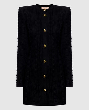 Twinset Черное платье с фактурным узором 262TP3100