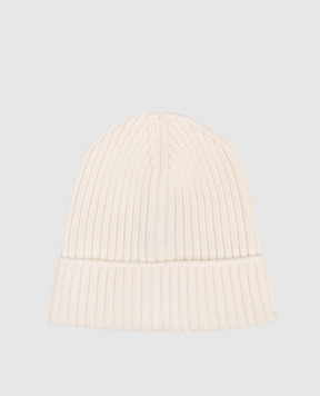 Moncler ENFANT Дитяча біла шапка з вовни з логотипом L19543B00008M1131