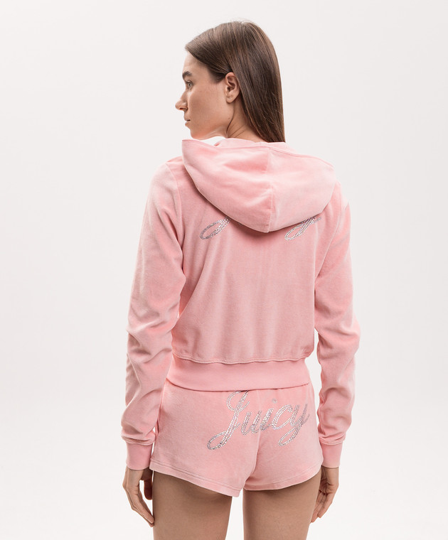 Sporty & Rich Розовая велюровая спортивная куртка Juicy CA046716689PI07 изображение 4