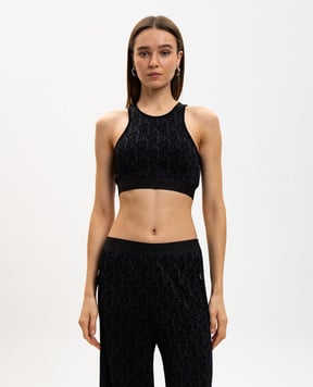 Palm Angels s Чорний топ з люрексом PWHT011R24KNI001