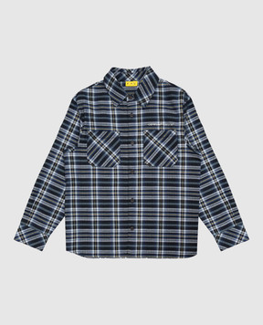 Off-White Дитяча синя сорочка у візерунок 44BGE007F26F001