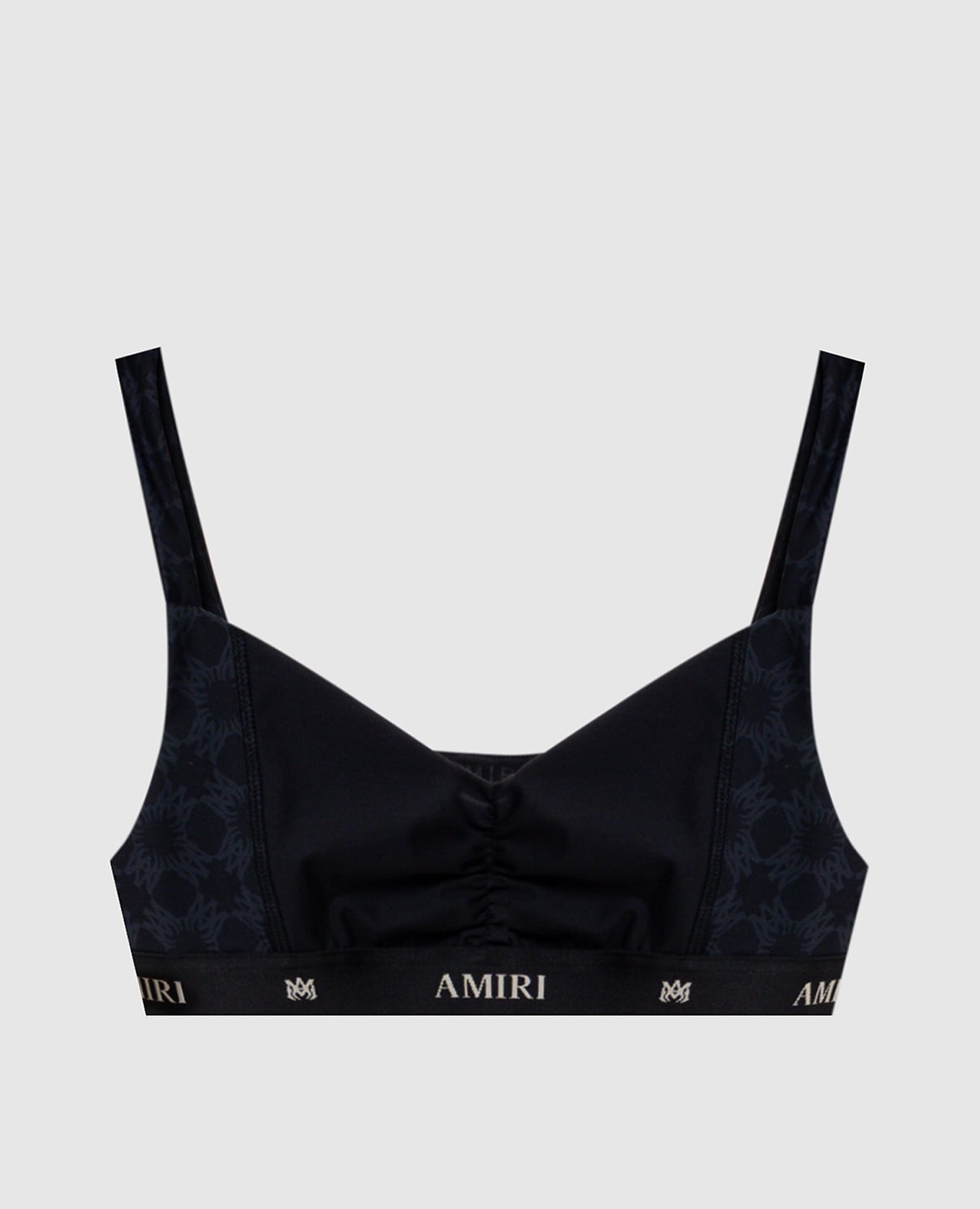 Чорний топ з принтом монограми