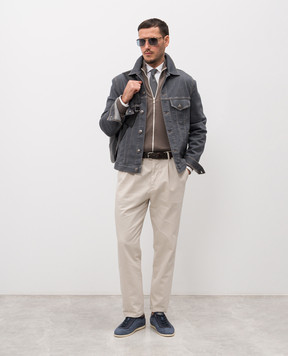 Brunello Cucinelli Сіра джинсова куртка M230P6909