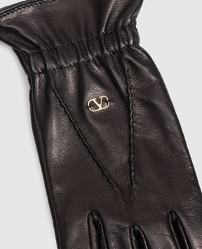 Valentino Черные кожаные перчатки 9W2GDA57CZV